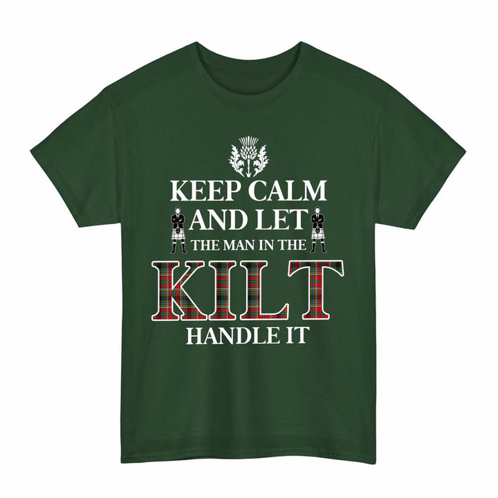 Scottish Anderson of Arbrake Clan Tartan T-Shirt - Keep Calm Tartan Plaid Forest Green Color
