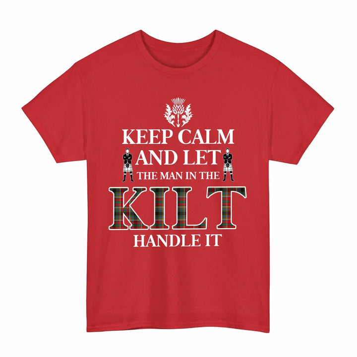 Scottish Anderson of Arbrake Clan Tartan T-Shirt - Keep Calm Tartan Plaid Red Color