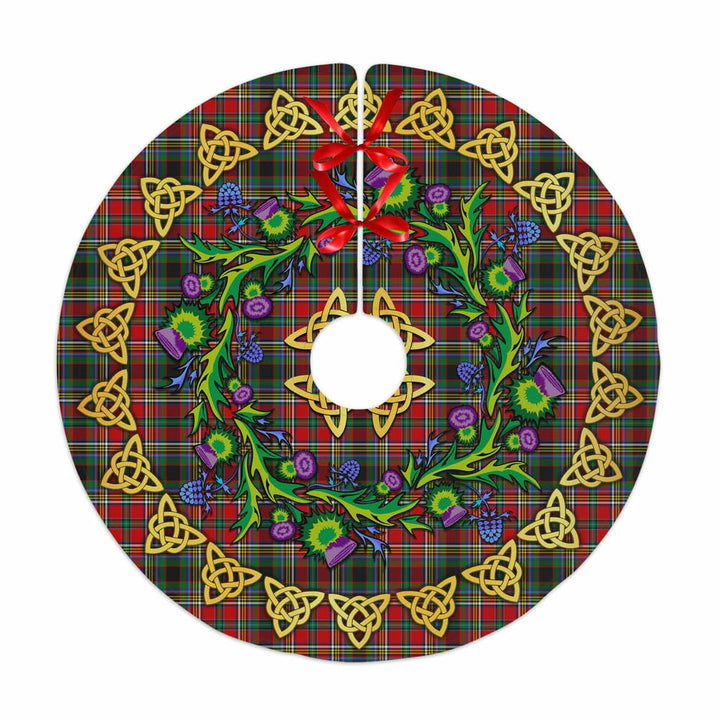 Scottish Anderson of Arbrake Clan Tartan Thistle Celtic Knot Christmas Tree Skirt No Tassels Tartan Plaid 1