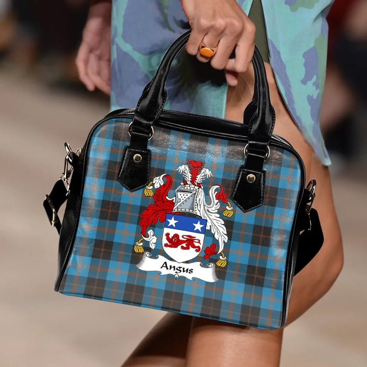 Scottish Angus Ancient Clan Crest Tartan Shoulder Handbag Tartan Plaid 2
