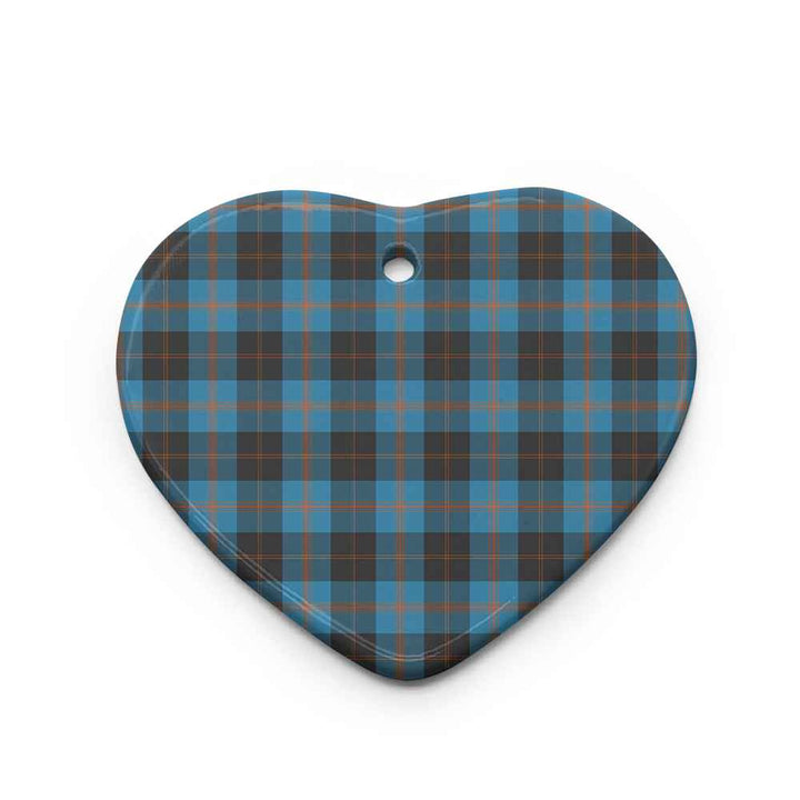 Scottish Angus Ancient Clan Tartan Ceramic Ornament Heart Shape Tartan Plaid