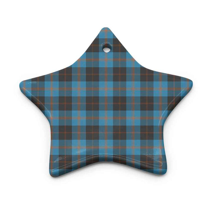 Scottish Angus Ancient Clan Tartan Ceramic Ornament Star Shape Tartan Plaid