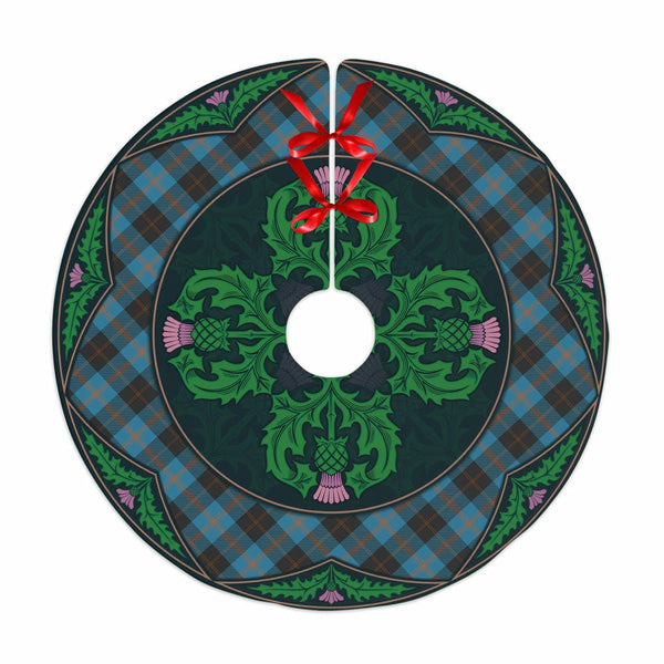 Scottish Angus Ancient Clan Tartan Christmas Tree Skirt Old Scottish Thistle Flower No Tassels Tartan Plaid 1
