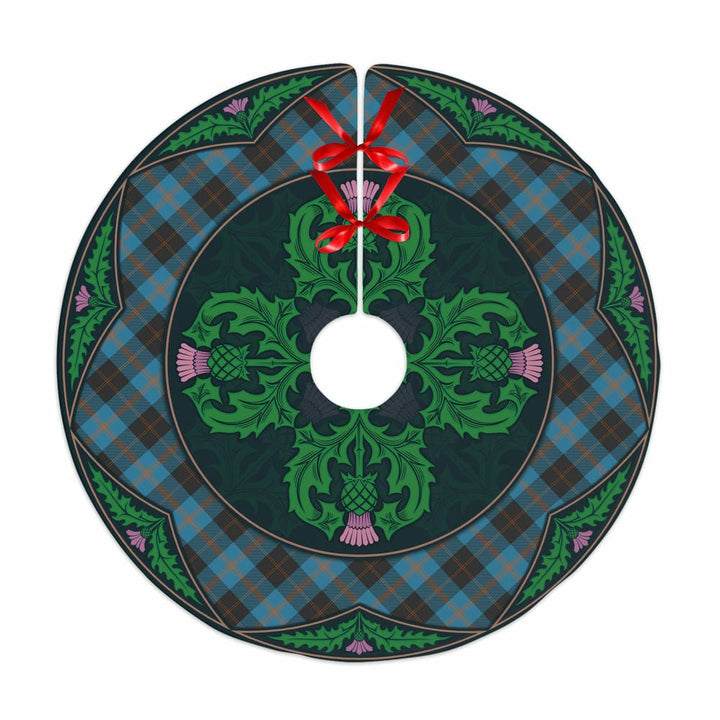 Scottish Angus Ancient Clan Tartan Christmas Tree Skirt Old Scottish Thistle Flower No Tassels Tartan Plaid 1