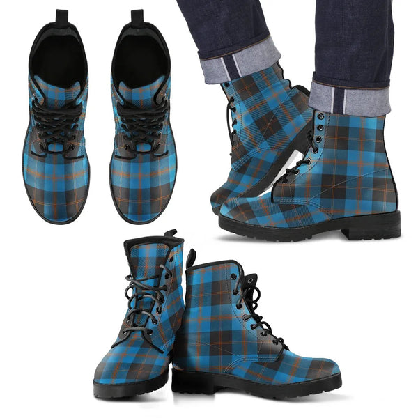 Scottish Angus Ancient Clan Tartan Leather Boots