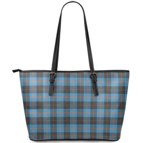 Scottish Angus Ancient Clan Tartan Leather Tote Tartan Plaid