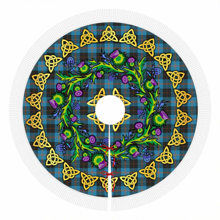 Scottish Angus Ancient Clan Tartan Thistle Celtic Knot Christmas Tree Skirt Tassels Tartan Plaid 1
