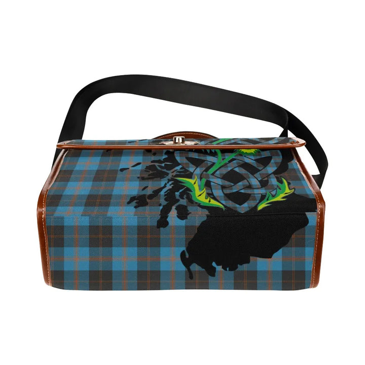 Scottish Angus Ancient Clan Tartan Waterproof Canvas Bag With Thistle Tartan Plaid 5