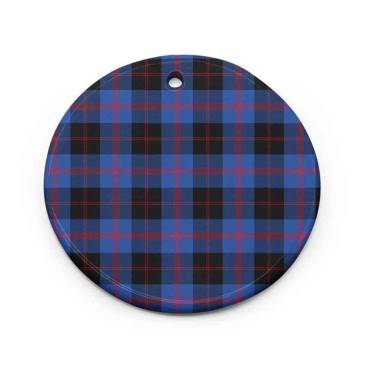 Scottish Angus Modern Clan Tartan Ceramic Ornament Circle Shape Tartan Plaid