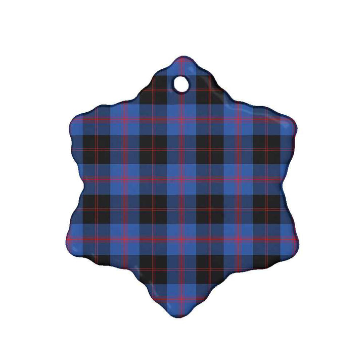 Scottish Angus Modern Clan Tartan Ceramic Ornament Snow Flake Shape Tartan Plaid