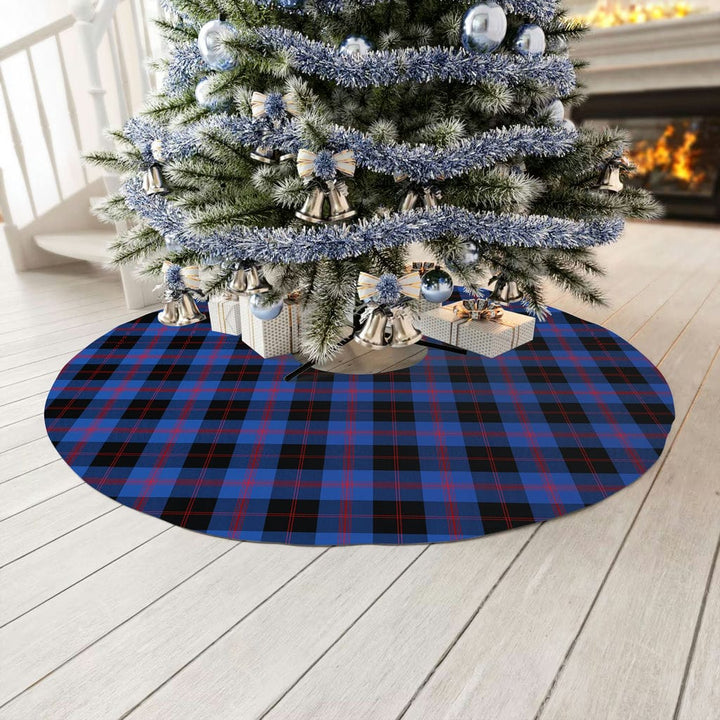 Scottish Angus Modern Clan Tartan Christmas Tree Skirt No Tassels 3 Tartan Plaid