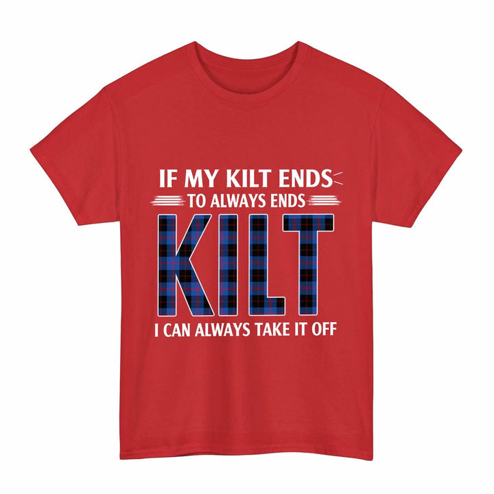 Scottish Angus Modern Clan Tartan Kilt Pride T-Shirt Tartan Plaid Red Color