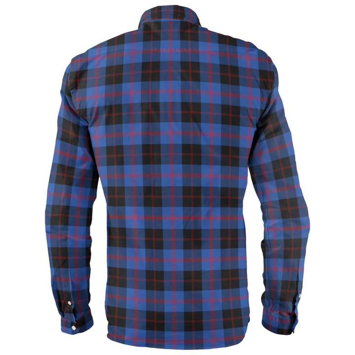Scottish Angus Modern Clan Tartan Long Sleeve Shirt Back Side Tartan Plaid