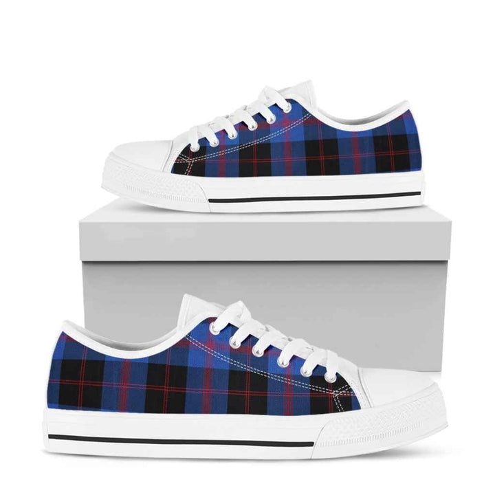 Scottish Angus Modern Clan Tartan Low Top Shoes White Sole Tartan Plaid