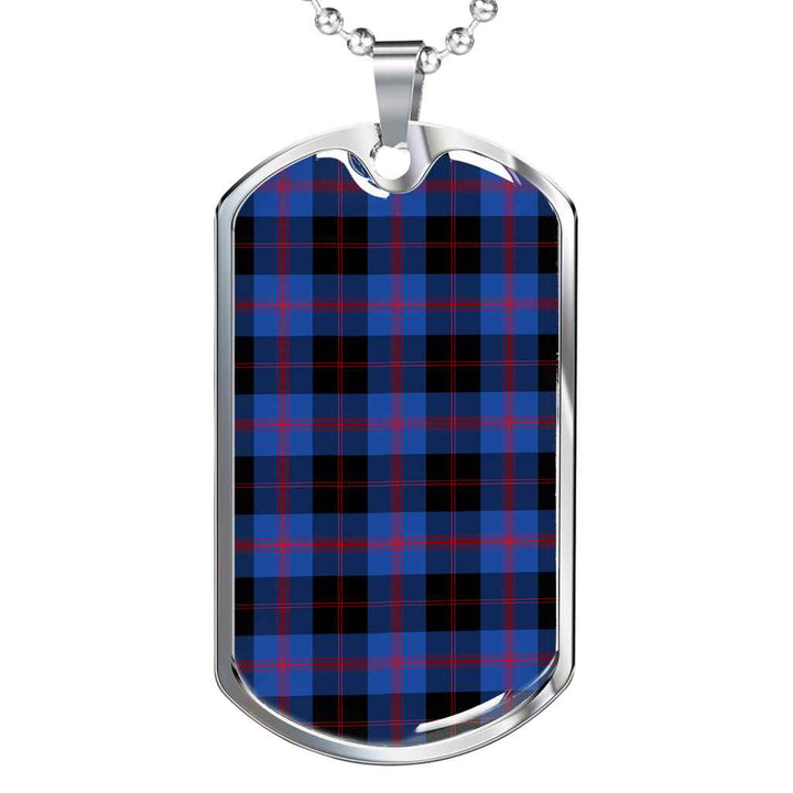Scottish Angus Modern Clan Tartan Military Dog Tag Necklace Tartan Plaid