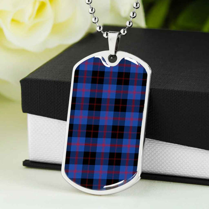 Scottish Angus Modern Clan Tartan Military Dog Tag Necklace Tartan Plaid 5