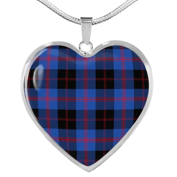 Scottish Angus Modern Clan Tartan Necklace Heart Tartan Plaid 1