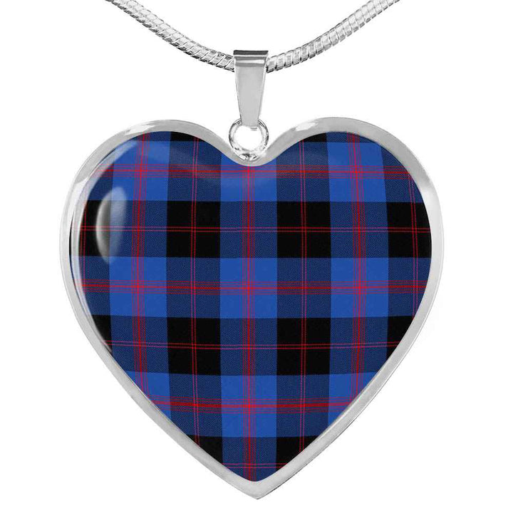 Scottish Angus Modern Clan Tartan Necklace Heart Tartan Plaid 1
