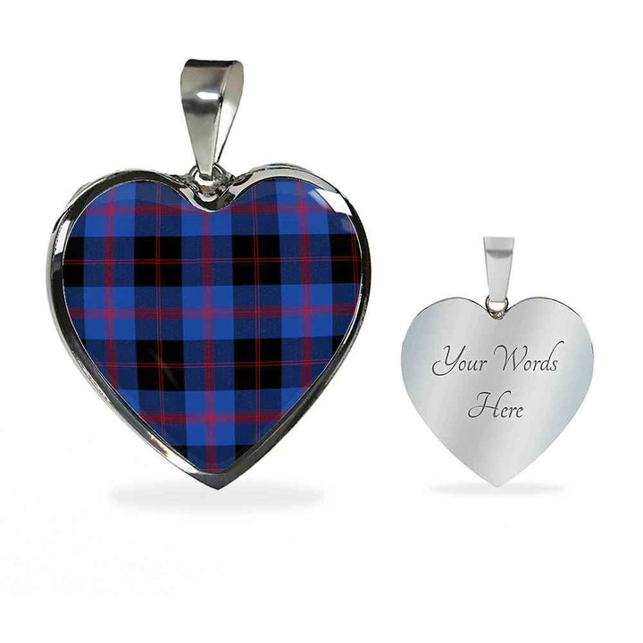 Scottish Angus Modern Clan Tartan Necklace Heart Tartan Plaid 3