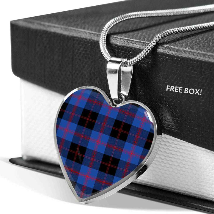 Scottish Angus Modern Clan Tartan Necklace Heart Tartan Plaid 5