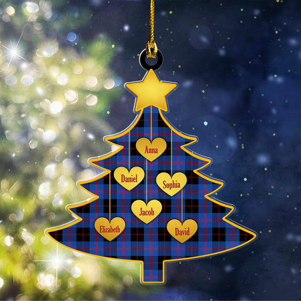 Scottish Angus Modern Clan Tartan Ornament Custom Family Christmas Tree Tartan Plaid 1