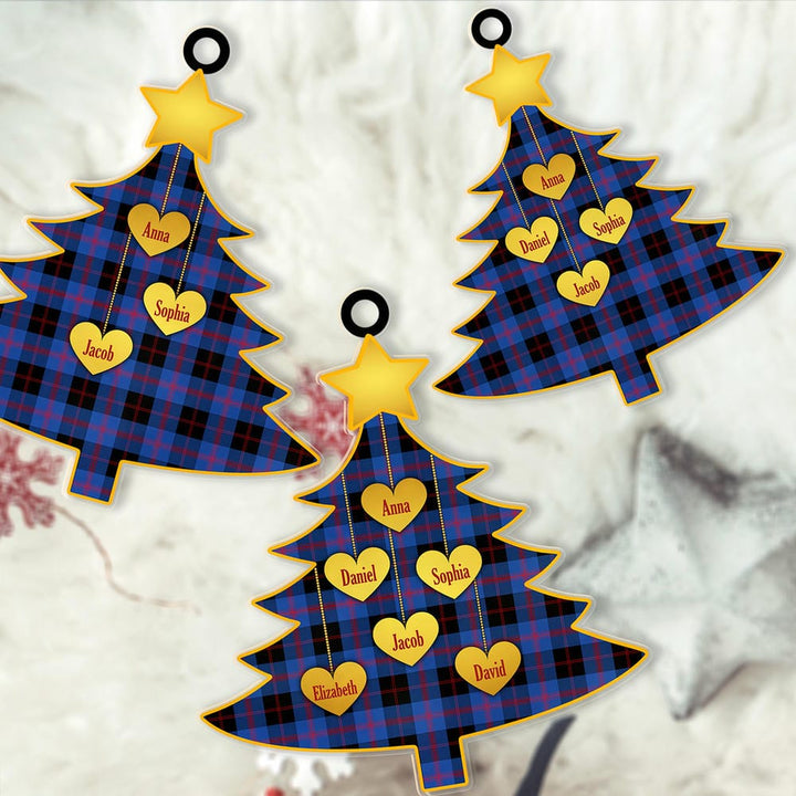 Scottish Angus Modern Clan Tartan Ornament Custom Family Christmas Tree Tartan Plaid 2