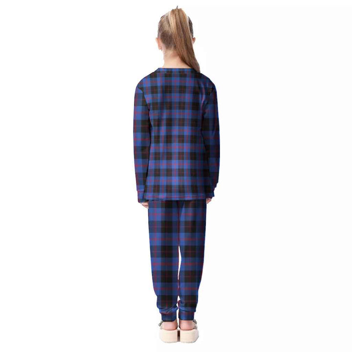 Scottish Angus Modern Clan Tartan Pajama Set Kid Back Side Tartan Plaid