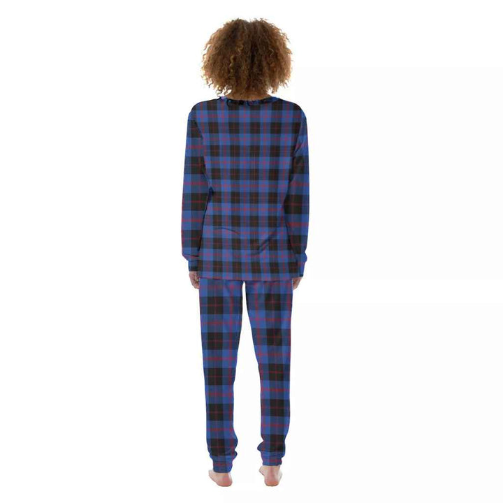Scottish Angus Modern Clan Tartan Pajama Set Women Back Side Tartan Plaid