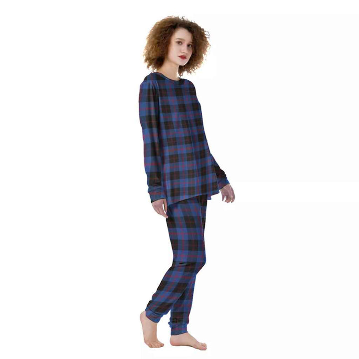 Scottish Angus Modern Clan Tartan Pajama Set Women Front Side Tartan Plaid