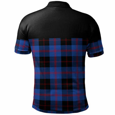 Scottish Angus Modern Clan Tartan Polo Shirt - Horizontal Style Back Side Tartan Plaid