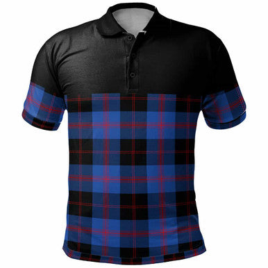 Scottish Angus Modern Clan Tartan Polo Shirt - Horizontal Style Front Side Tartan Plaid