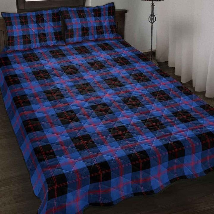 Scottish Angus Modern Clan Tartan Quilt Bed Set Tartan Plaid 2