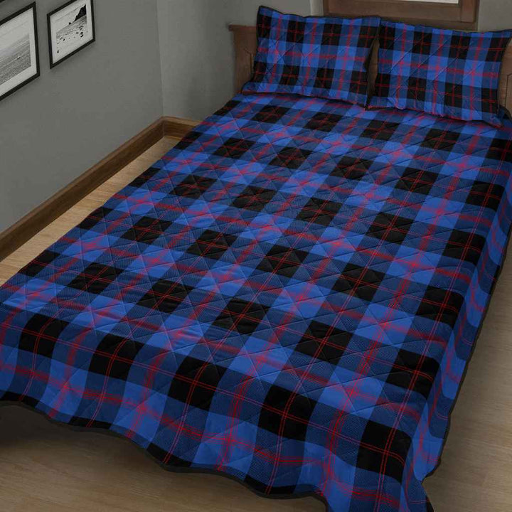 Scottish Angus Modern Clan Tartan Quilt Bed Set Tartan Plaid 3