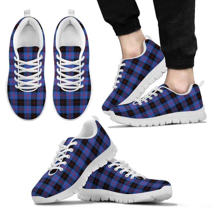 Scottish Angus Modern Clan Tartan Sneakers White Sole Tartan Plaid