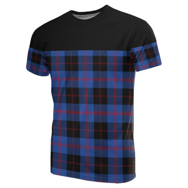 Scottish Angus Modern Clan Tartan T-Shirt Horizontal Style Front Side Tartan Plaid