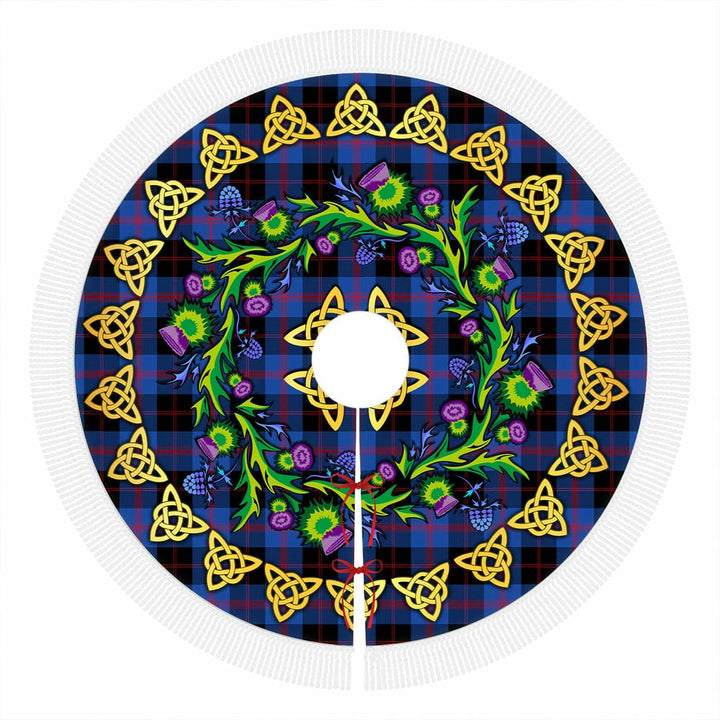 Scottish Angus Modern Clan Tartan Thistle Celtic Knot Christmas Tree Skirt Tassels Tartan Plaid 1