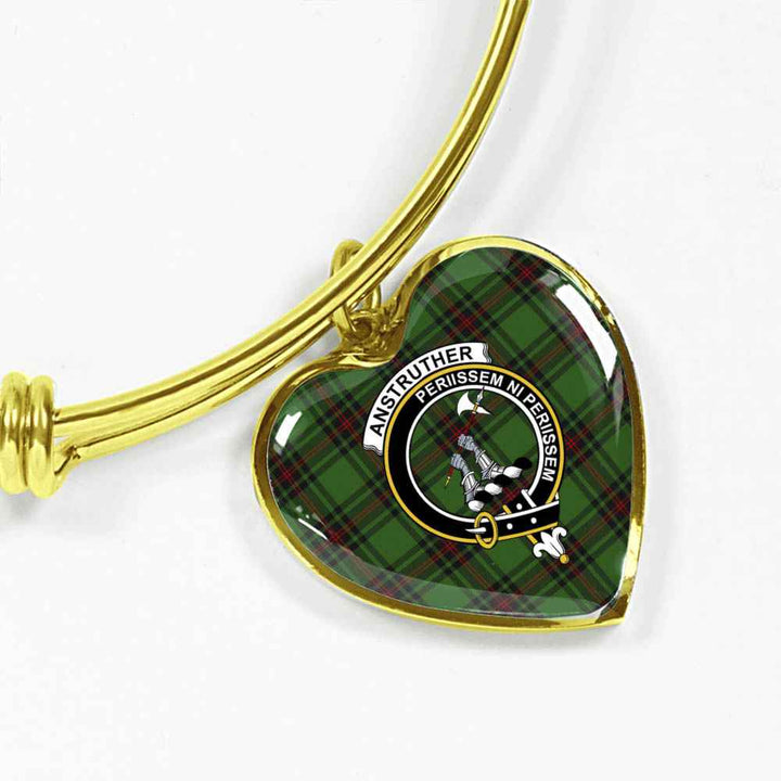 Scottish Anstruther Clan Crest Tartan Bangle Heart Tartan Plaid 2