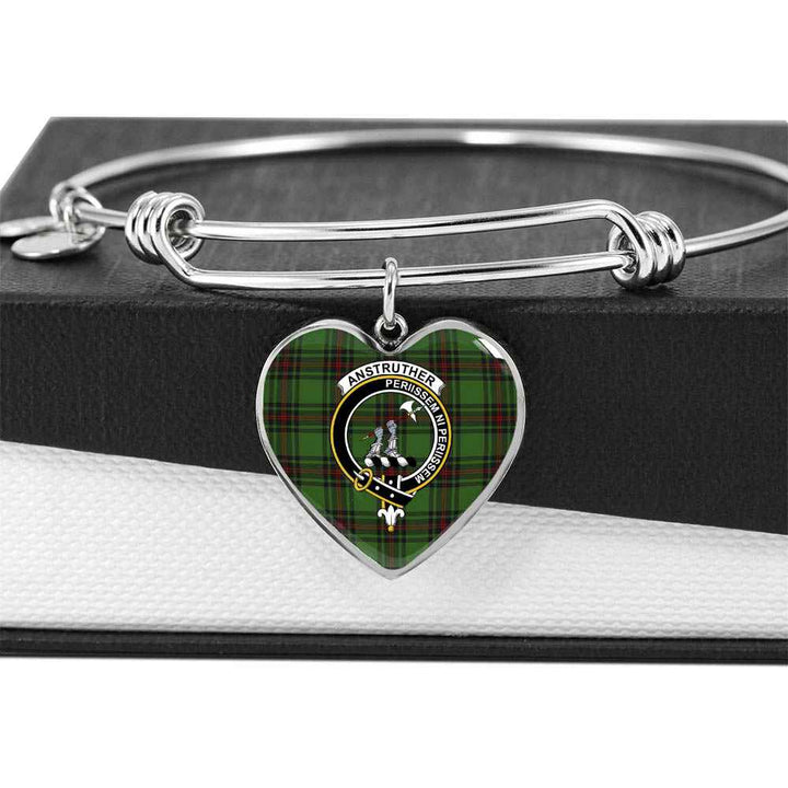 Scottish Anstruther Clan Crest Tartan Bangle Heart Tartan Plaid 5