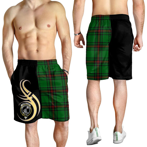 Scottish Anstruther Clan Crest Tartan Believe in Me Men's Shorts