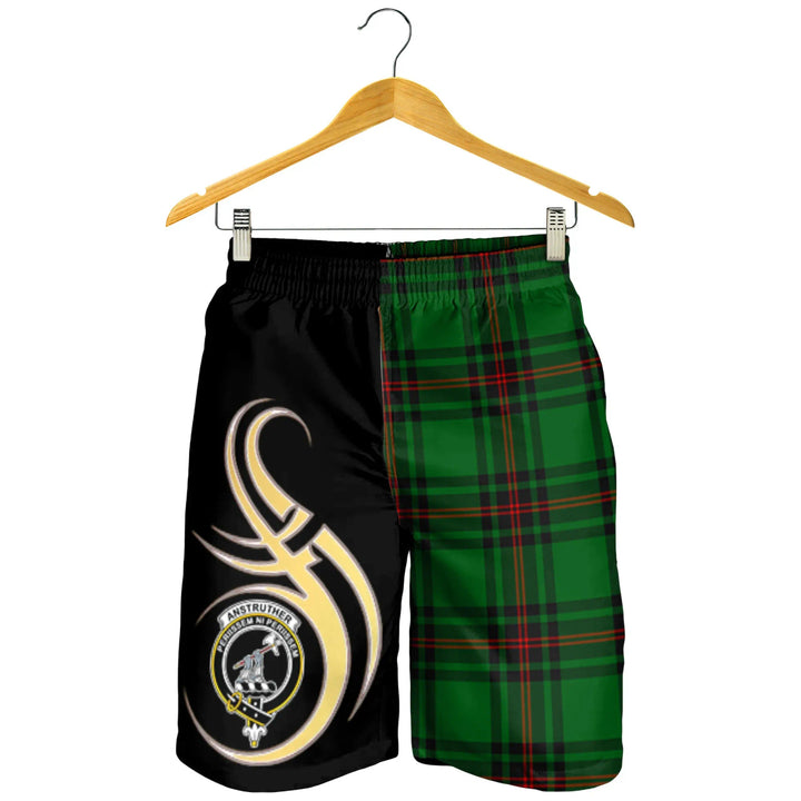 Scottish Anstruther Clan Crest Tartan Believe in Me Men's Shorts