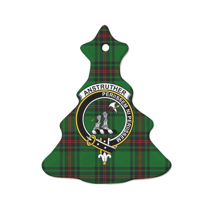 Scottish Anstruther Clan Crest Tartan Ceramic Ornament Tree Shape Tartan Plaid