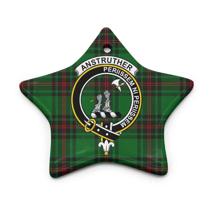 Scottish Anstruther Clan Crest Tartan Ceramic Ornament Star Shape Tartan Plaid