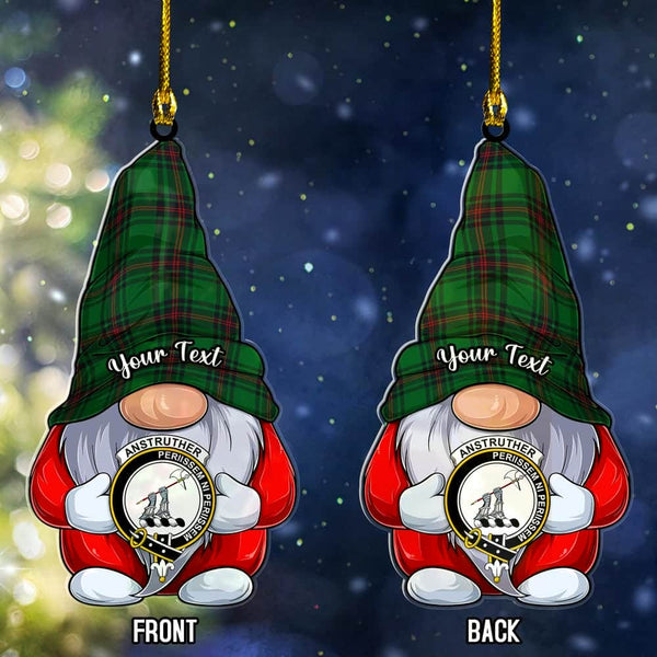 Scottish Anstruther Clan Crest Tartan Christmas Gnome Ornament Custom Personalized Tartan Plaid 1
