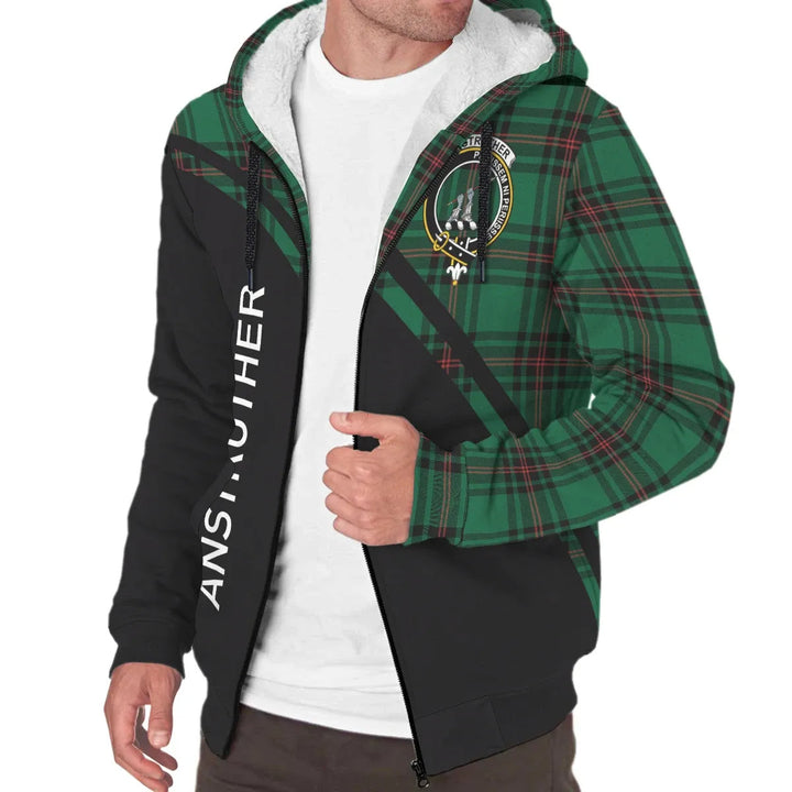 Scottish Anstruther Clan Crest Tartan Curve Sherpa Hoodie