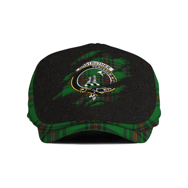 Scottish Anstruther Clan Crest Tartan Flat Cap - Scratch Style Tartan Plaid 1