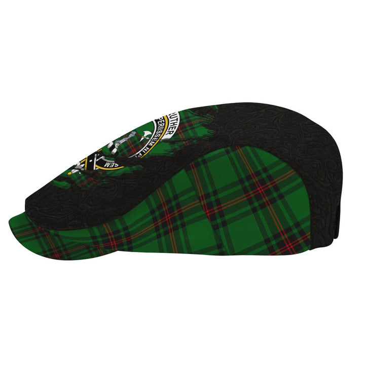 Scottish Anstruther Clan Crest Tartan Flat Cap - Scratch Style Tartan Plaid 3