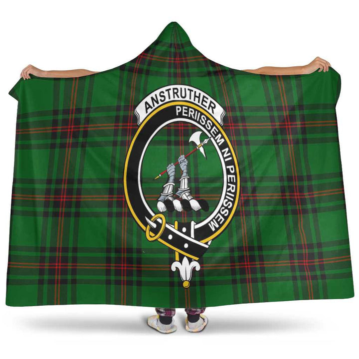 Scottish Anstruther Clan Crest Tartan Hooded Blanket Tartan Plaid 1