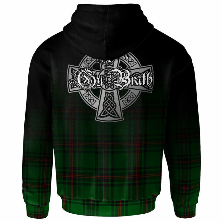 Scottish Anstruther Clan Crest Tartan Hoodie - Alba Gu Brath Family Crest Celtic Inspired Back Side Tartan Plaid