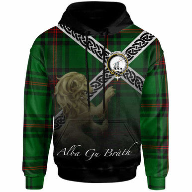 Scottish Anstruther Clan Crest Tartan Hoodie - Scotland Lion Front Side Tartan Plaid