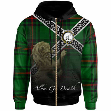 Scottish Anstruther Clan Crest Tartan Hoodie - Scotland Lion Zip-up Tartan Plaid